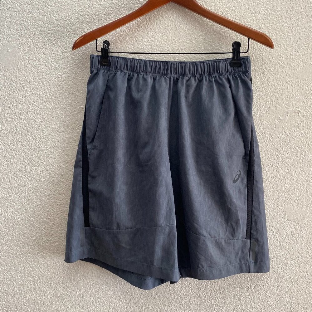 ASICS Running Shorts 9 Inch Inseam Men's Medium Gray Color Unlined Pockets